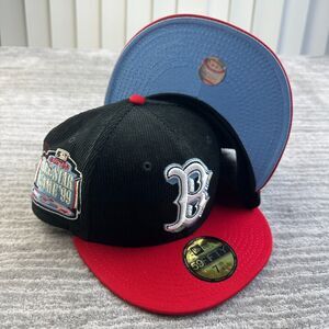 Boston Red Sox Hat Cap Mens Fitted 7 1/8 New Era Side Patch Corduroy Cooperstown